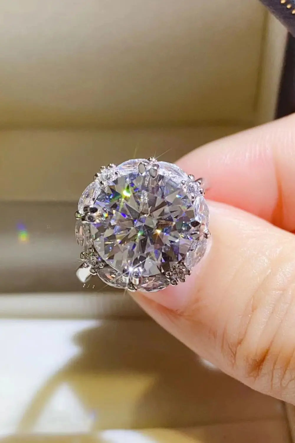 Lovcia 5 Carat Moissanite 925 Sterling Silver Ring-Rings-Silver-4.5-Silver