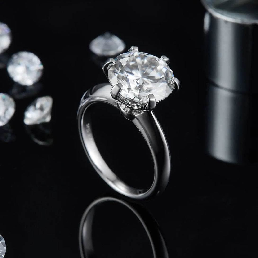 Lovcia 5 Carat Moissanite 925 Sterling Silver Ring-Rings-Silver-4.5-Silver