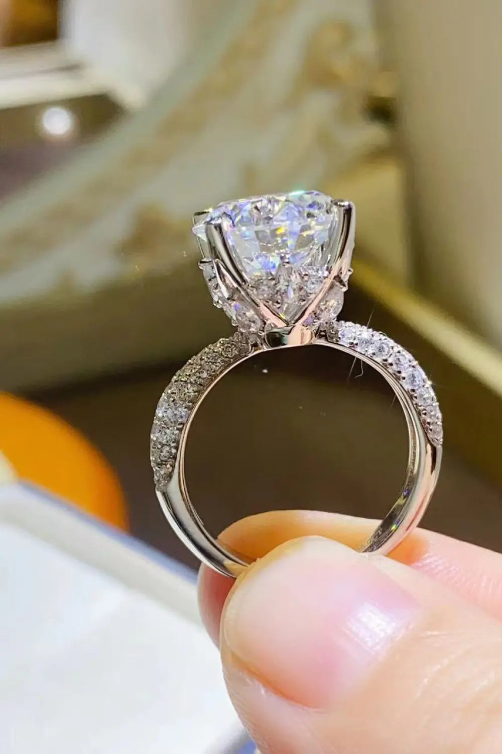 Lovcia 5 Carat Moissanite 925 Sterling Silver Ring-Rings-Silver-4.5-Silver