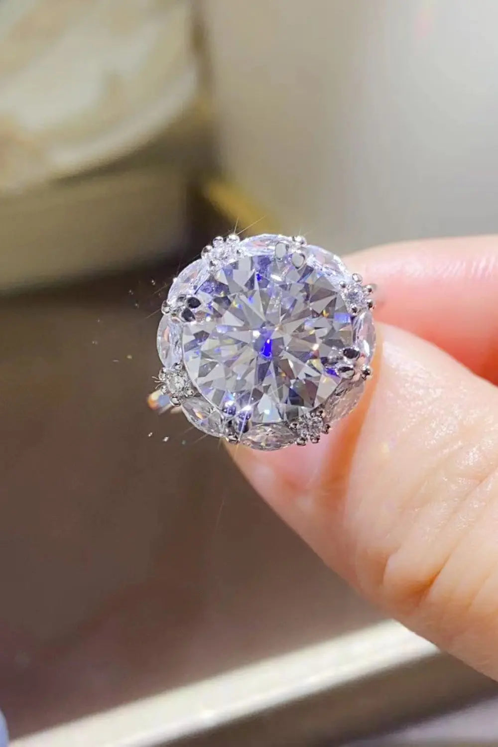 Lovcia 5 Carat Moissanite 925 Sterling Silver Ring-Rings-Silver-4.5-Silver