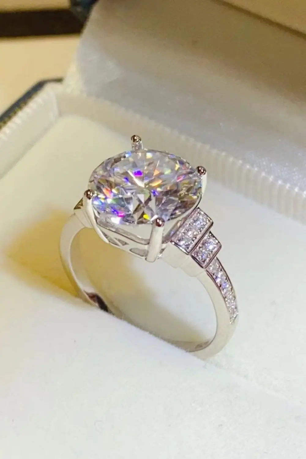 Lovcia 5 Carat Moissanite 925 Sterling Silver Ring-Rings-Silver-4.5-Silver