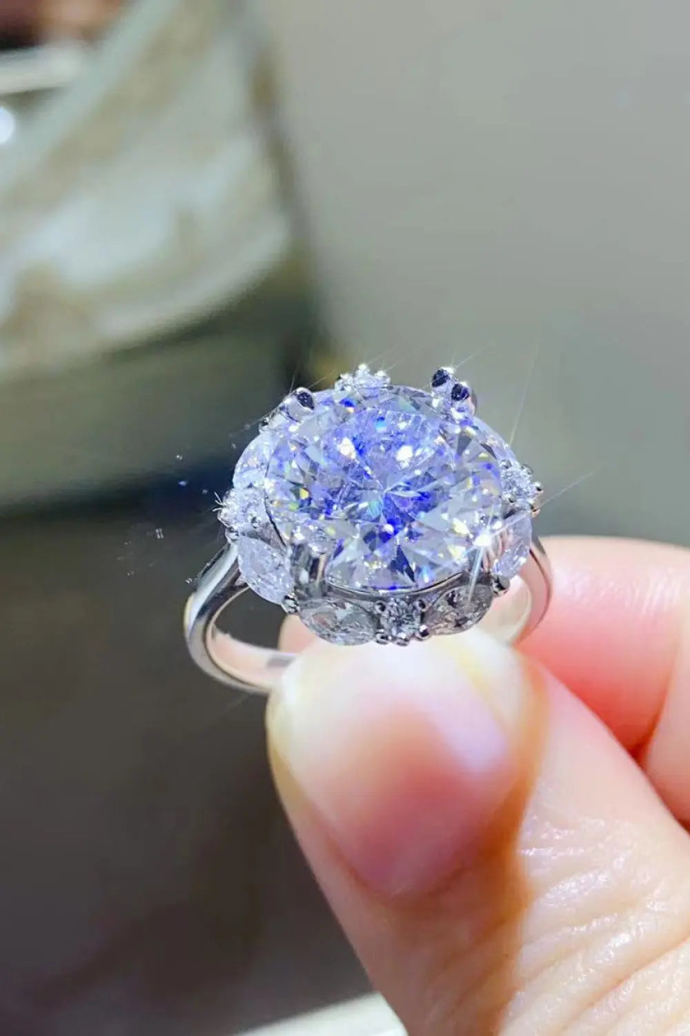Lovcia 5 Carat Moissanite 925 Sterling Silver Ring-Rings-Silver-4.5-Silver