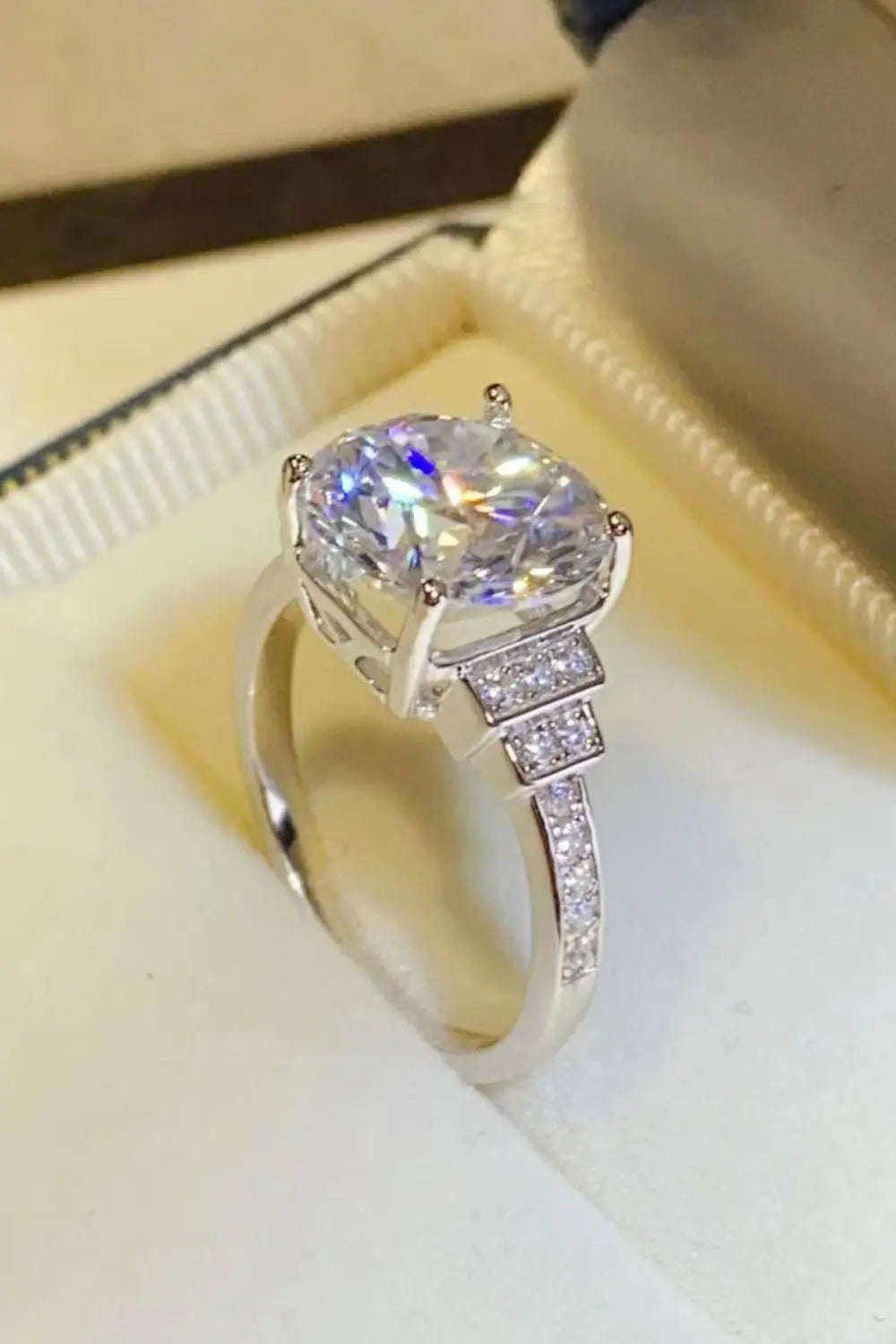 Lovcia 5 Carat Moissanite 925 Sterling Silver Ring-Rings-Silver-4.5-Silver