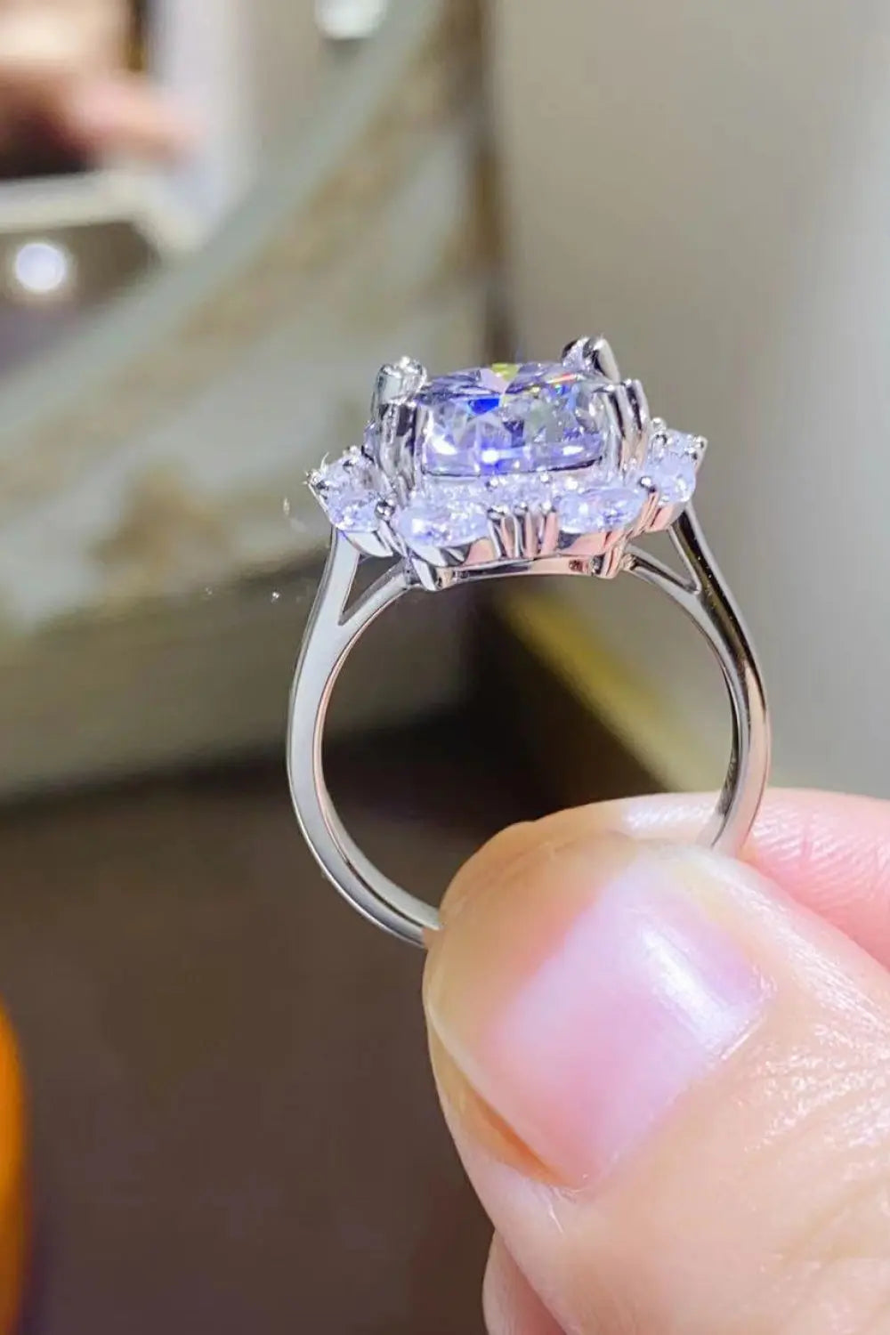 Lovcia 5 Carat Moissanite 925 Sterling Silver Ring-Rings-Silver-4.5-Silver