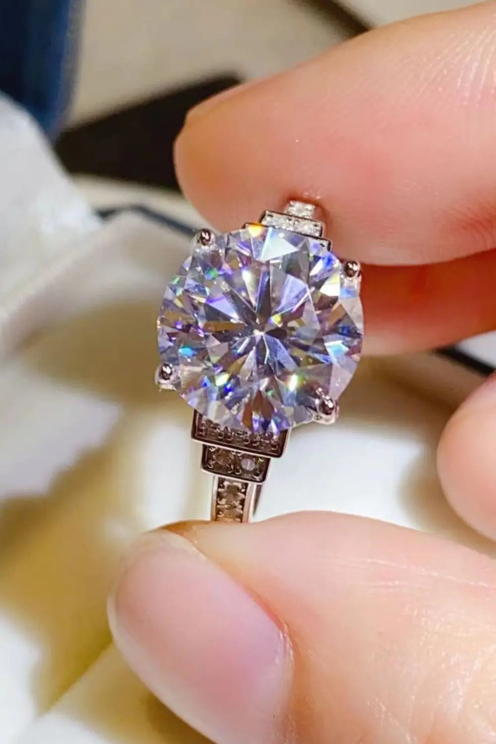 Lovcia 5 Carat Moissanite 925 Sterling Silver Ring-Rings-Silver-4.5-Silver