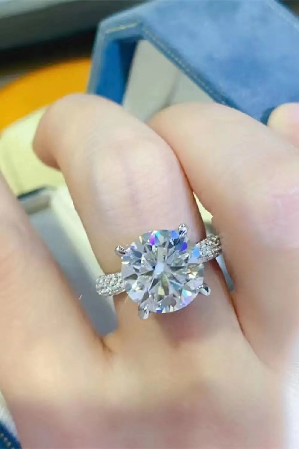 Lovcia 5 Carat Moissanite 925 Sterling Silver Ring-Rings-Silver-4.5-Silver