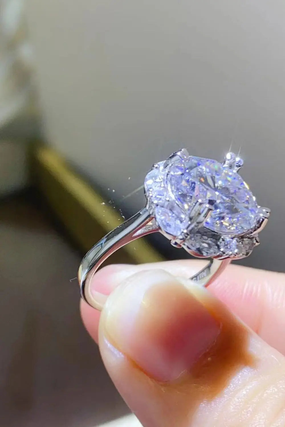 Lovcia 5 Carat Moissanite 925 Sterling Silver Ring-Rings-Silver-4.5-Silver