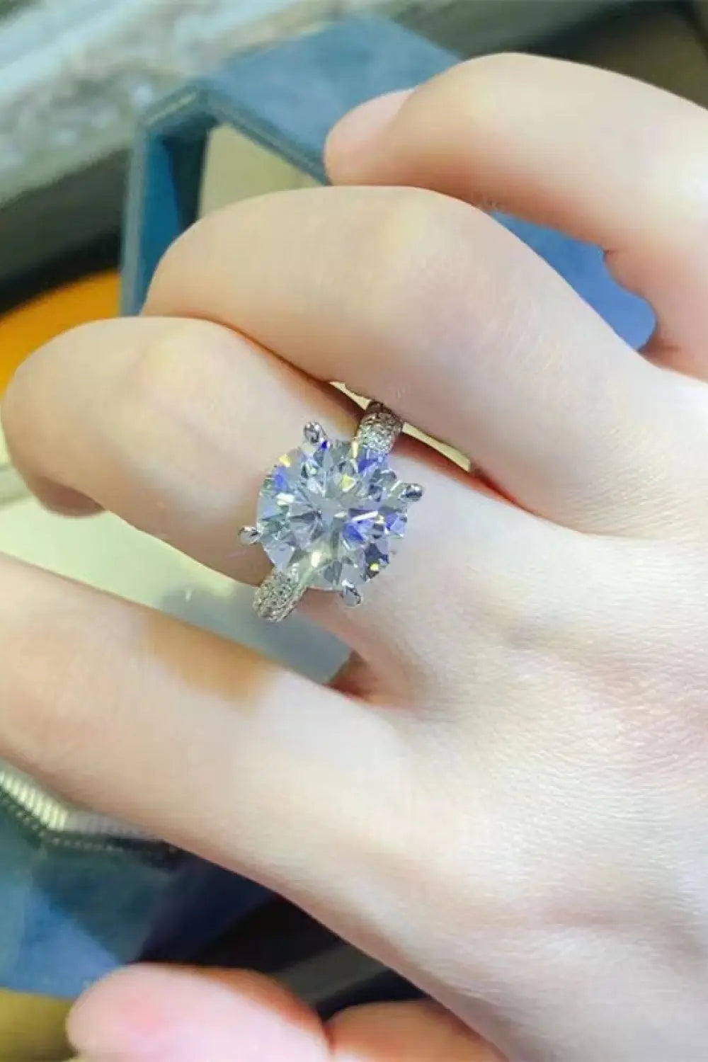 Lovcia 5 Carat Moissanite 925 Sterling Silver Ring-Rings-Silver-4.5-Silver