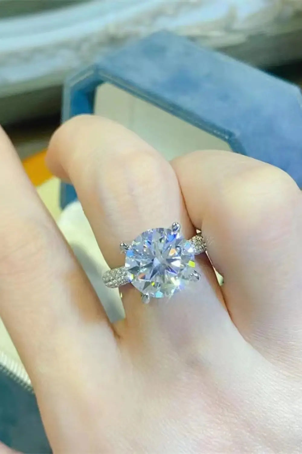 Lovcia 5 Carat Moissanite 925 Sterling Silver Ring-Rings-Silver-4.5-Silver