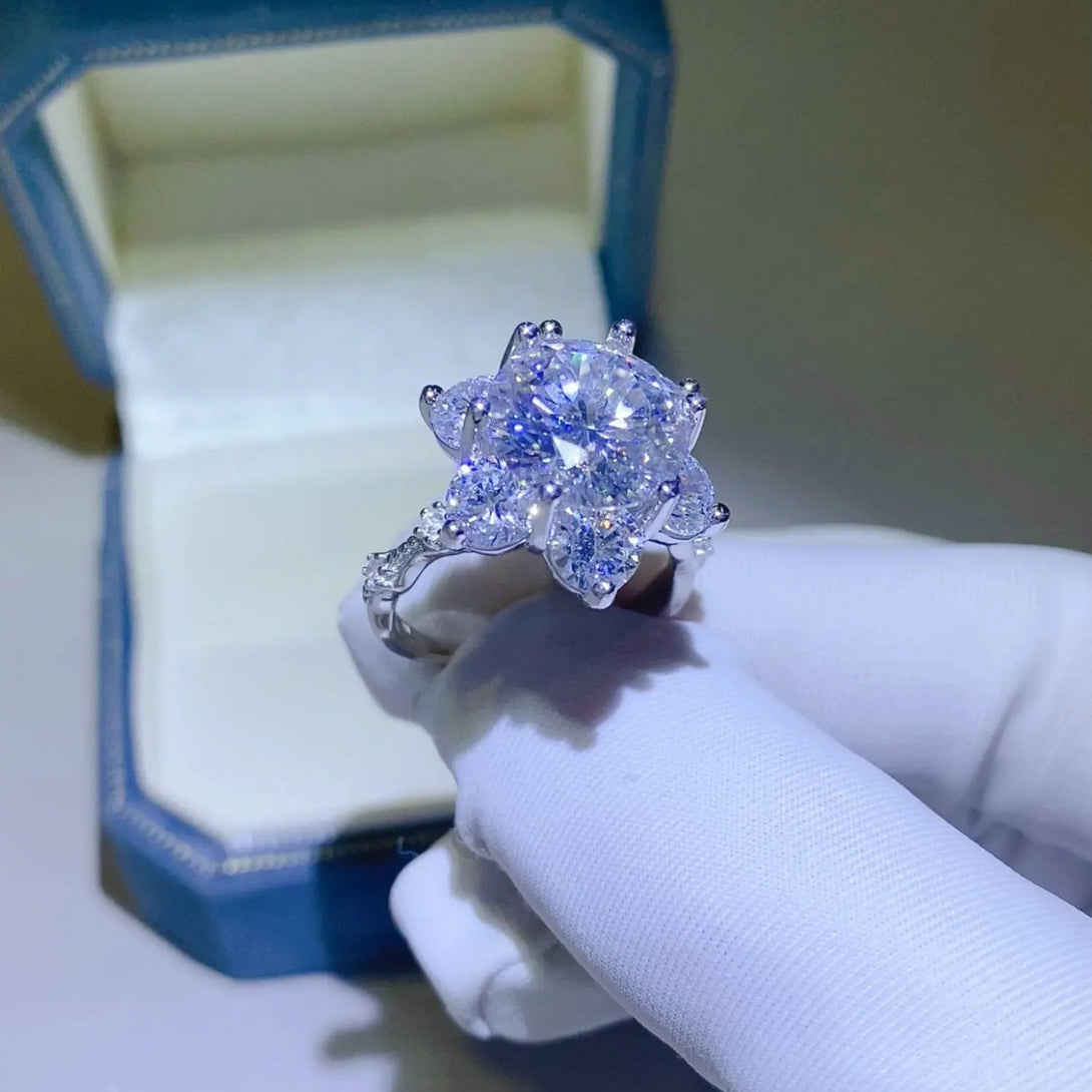 Lovcia 5 Carat Moissanite 925 Sterling Silver Ring-Rings-Silver-5-Silver