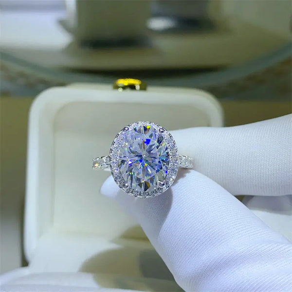 Lovcia 5 Carat Moissanite 925 Sterling Silver Ring-Rings-Silver-6-Silver