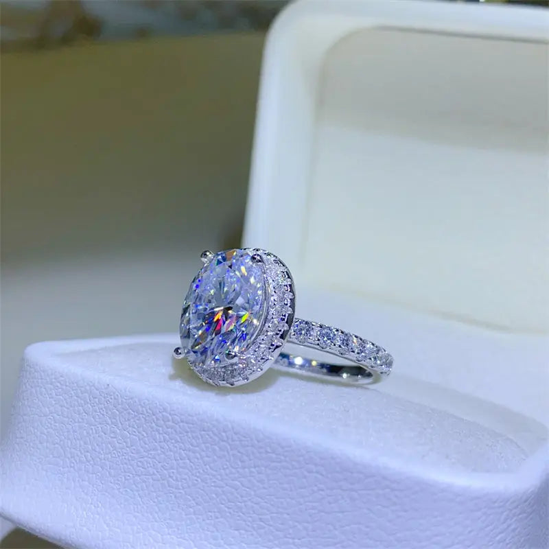 Lovcia 5 Carat Moissanite 925 Sterling Silver Ring-Rings-Silver-6-Silver