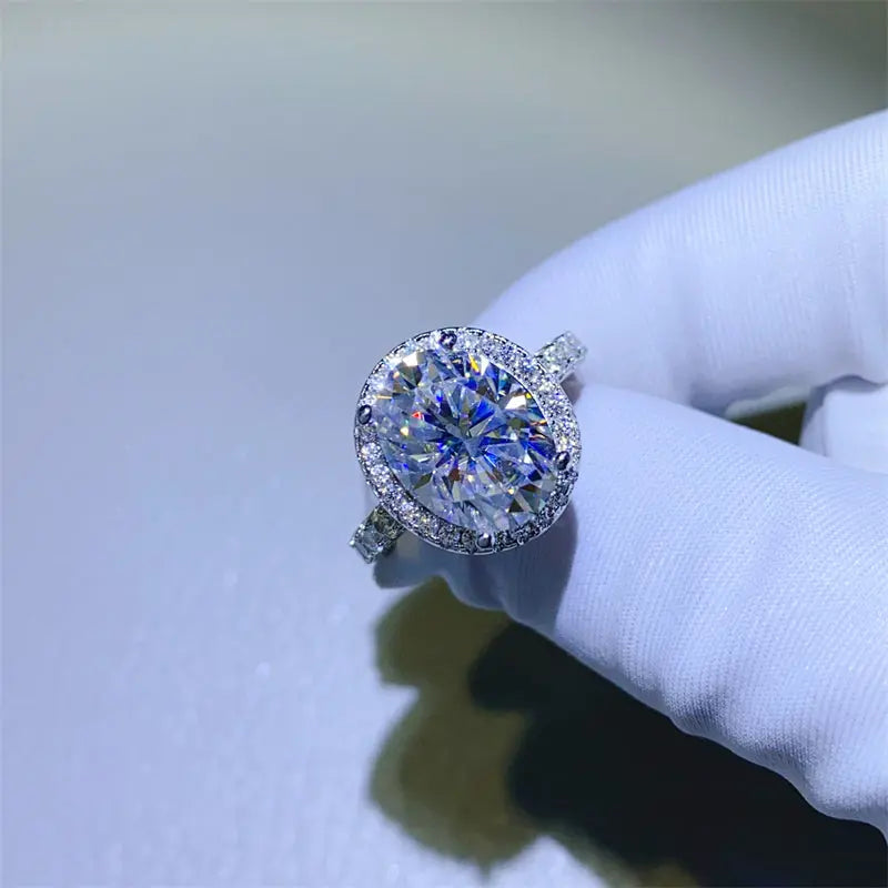 Lovcia 5 Carat Moissanite 925 Sterling Silver Ring-Rings-Silver-6-Silver