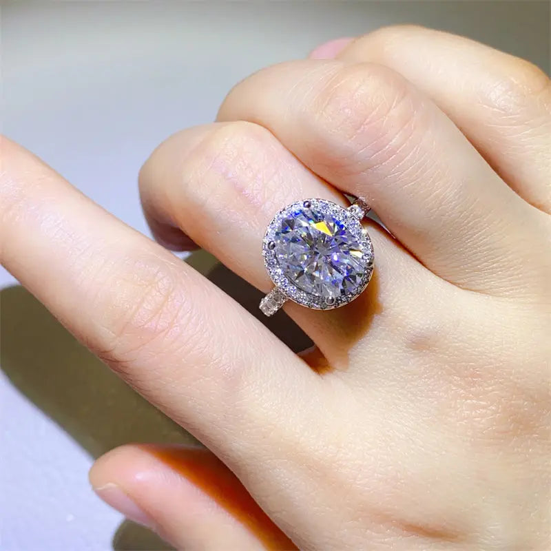 Lovcia 5 Carat Moissanite 925 Sterling Silver Ring-Rings-Silver-6-Silver