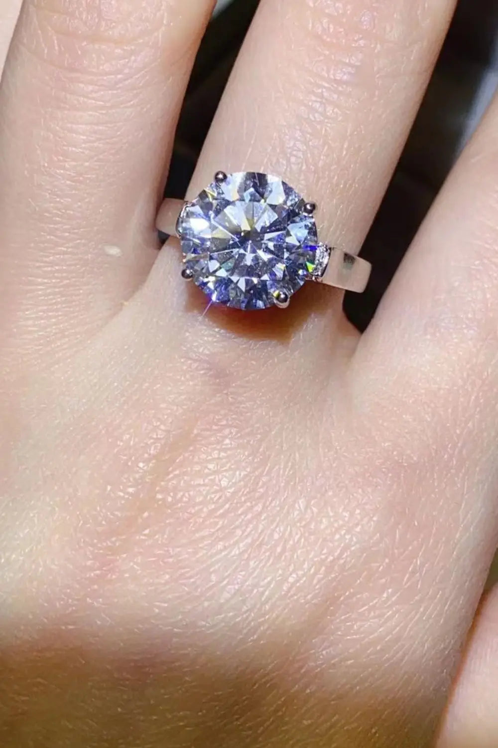 Lovcia 5 Carat Moissanite Platinum-Plated Ring-Rings-Silver-5-Silver