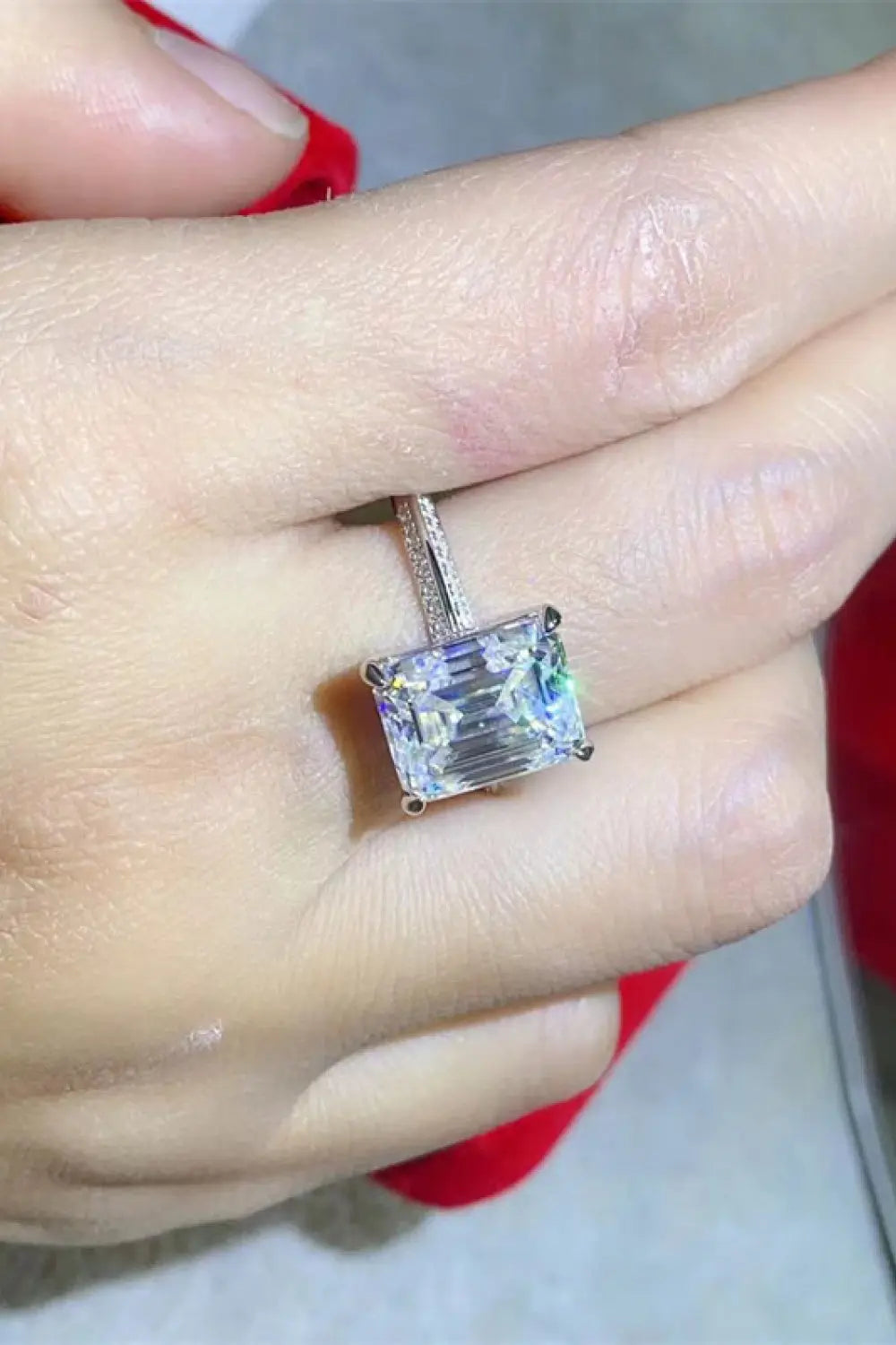 Lovcia 5 Carat Moissanite Platinum-Plated Ring-Rings-Silver-5-Silver