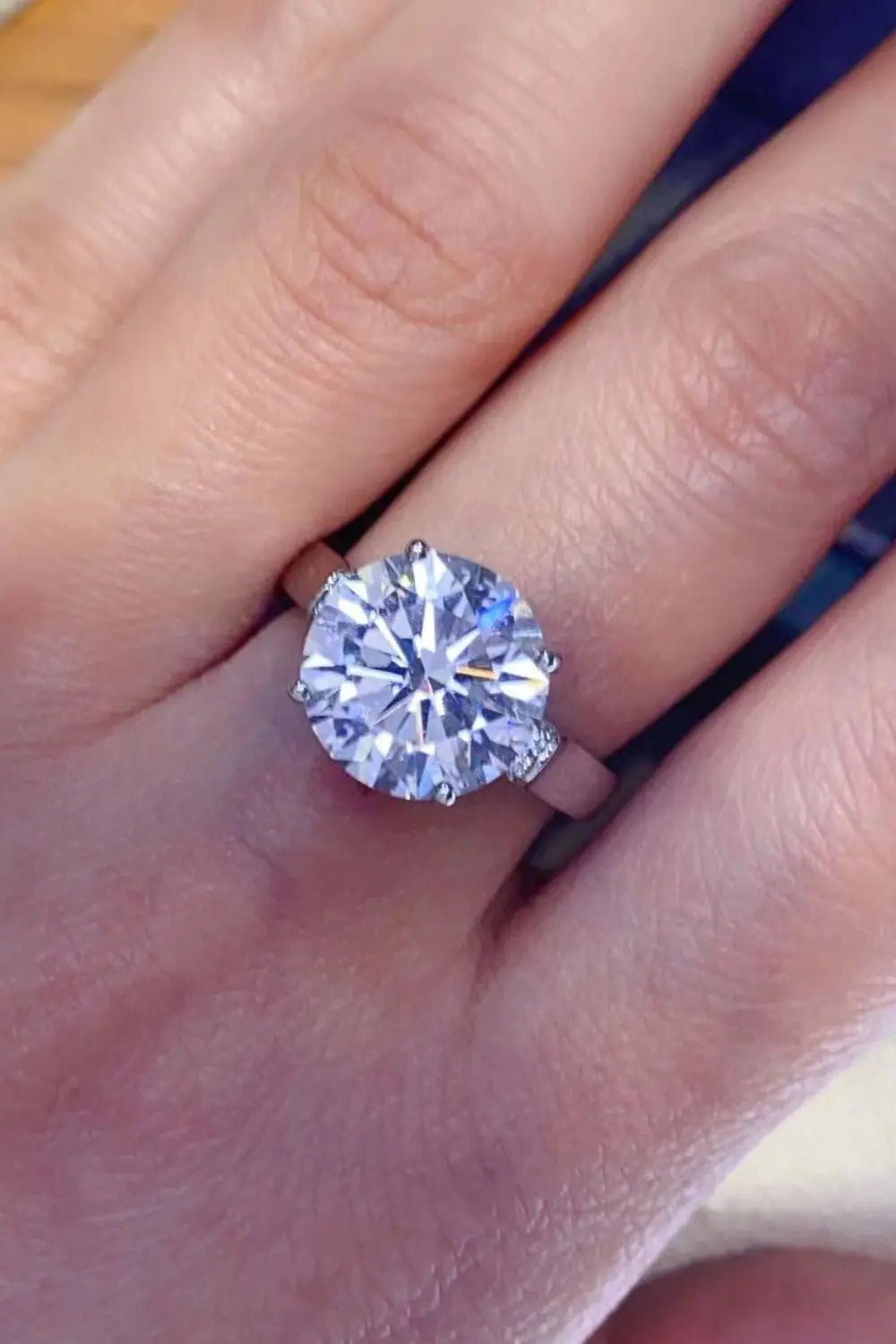 Lovcia 5 Carat Moissanite Platinum-Plated Ring-Rings-Silver-5-Silver