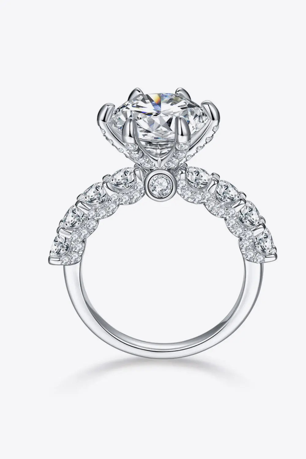 Lovcia 5 Carat Moissanite Side Stone Ring-Rings-Silver-5-Silver