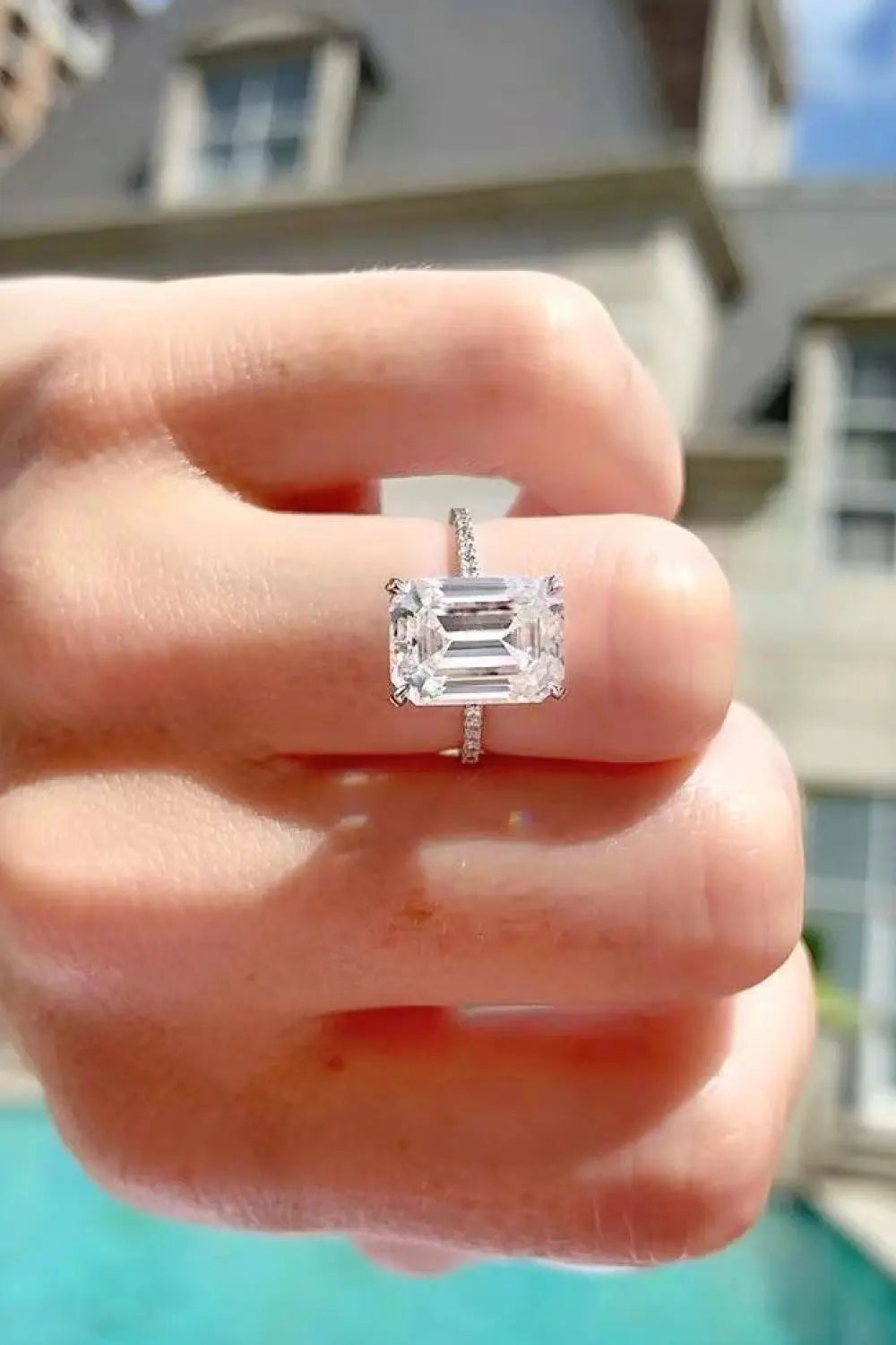 Lovcia 5 Carat Moissanite Side Stone Ring-Rings-Silver-5-Silver