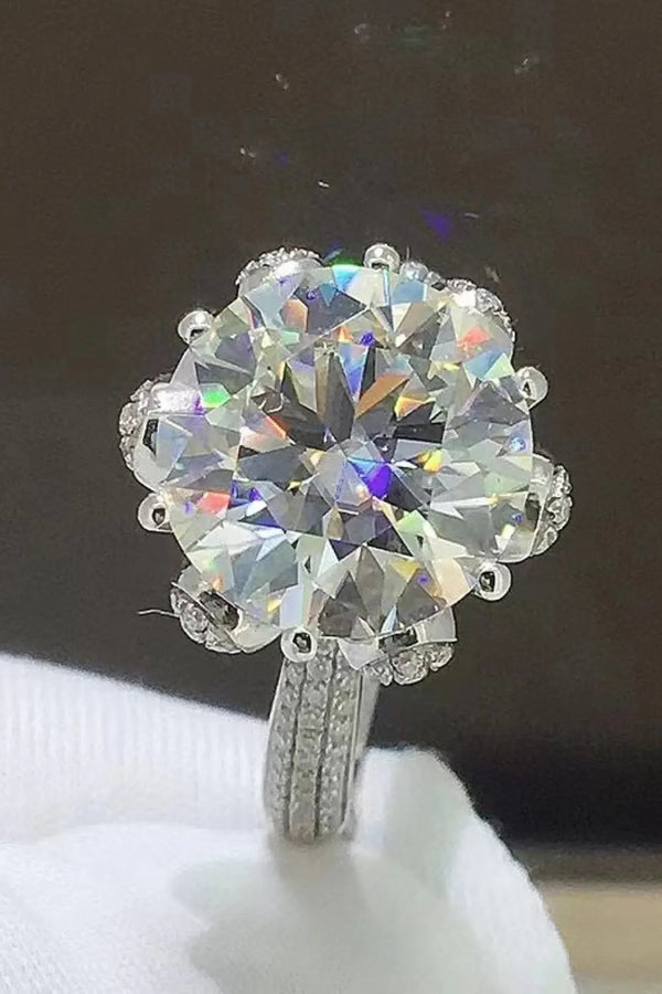 Lovcia 5 Carat Moissanite Side Stone Ring-Rings-Silver-5-Silver