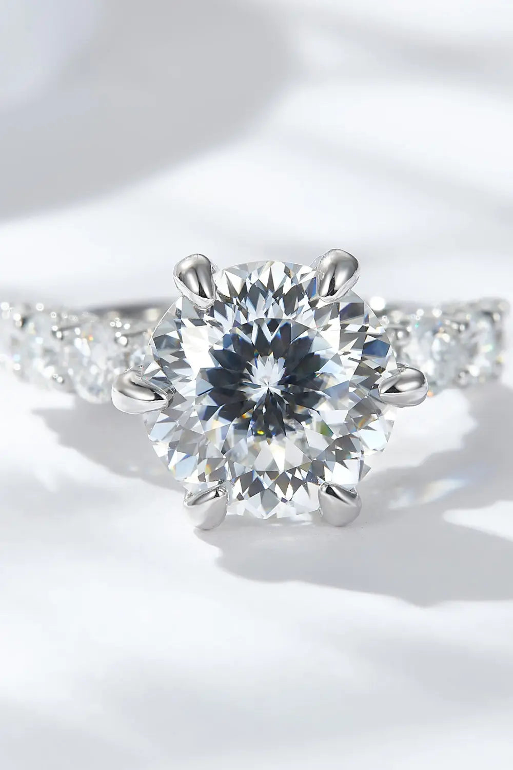 Lovcia 5 Carat Moissanite Side Stone Ring-Rings-Silver-5-Silver