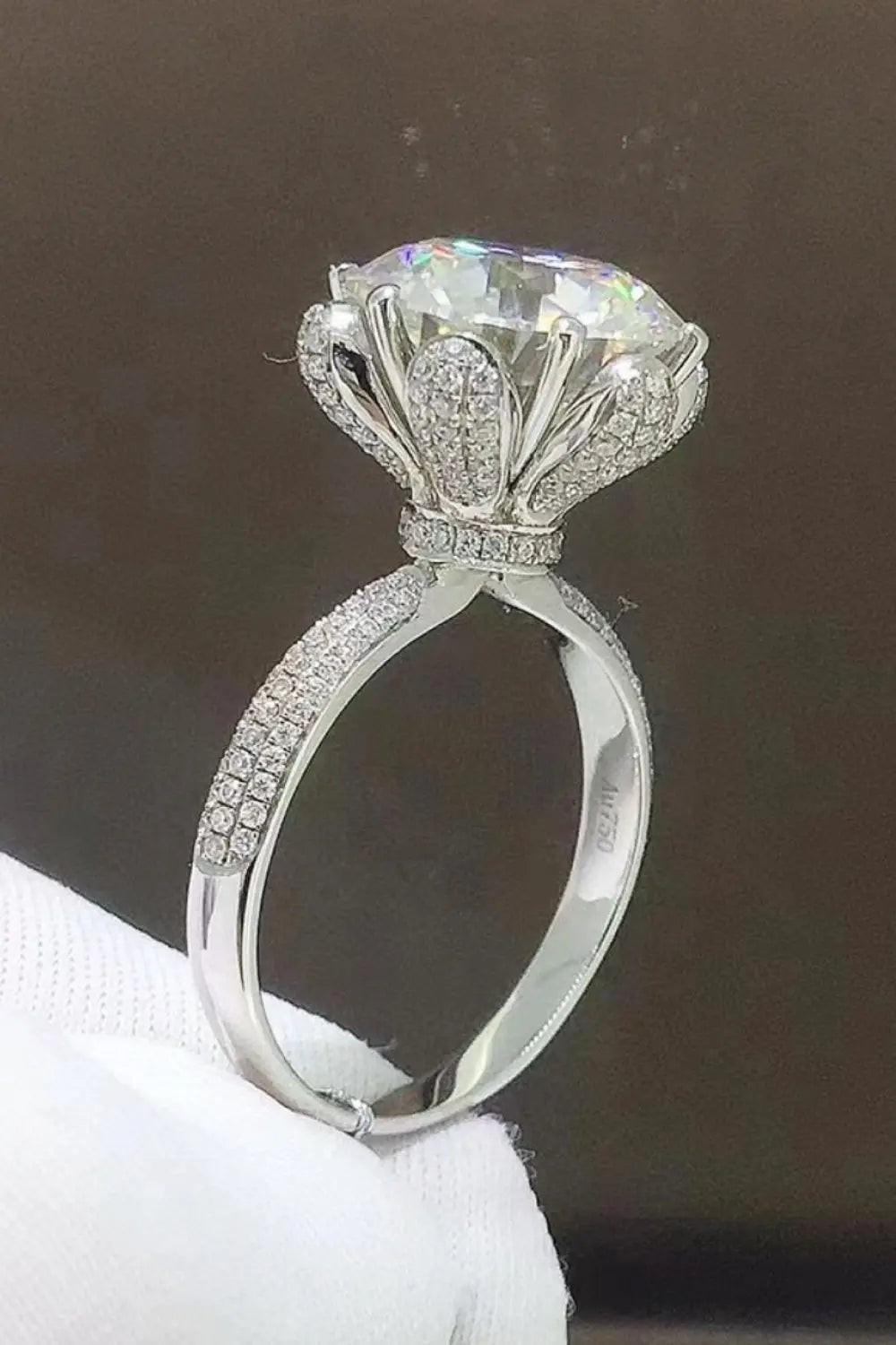 Lovcia 5 Carat Moissanite Side Stone Ring-Rings-Silver-5-Silver