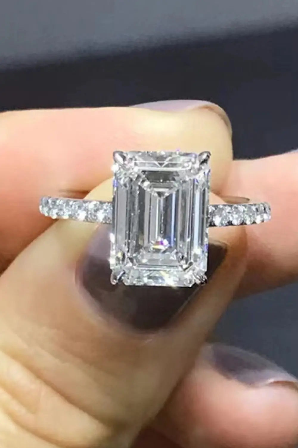 Lovcia 5 Carat Moissanite Side Stone Ring-Rings-Silver-5-Silver