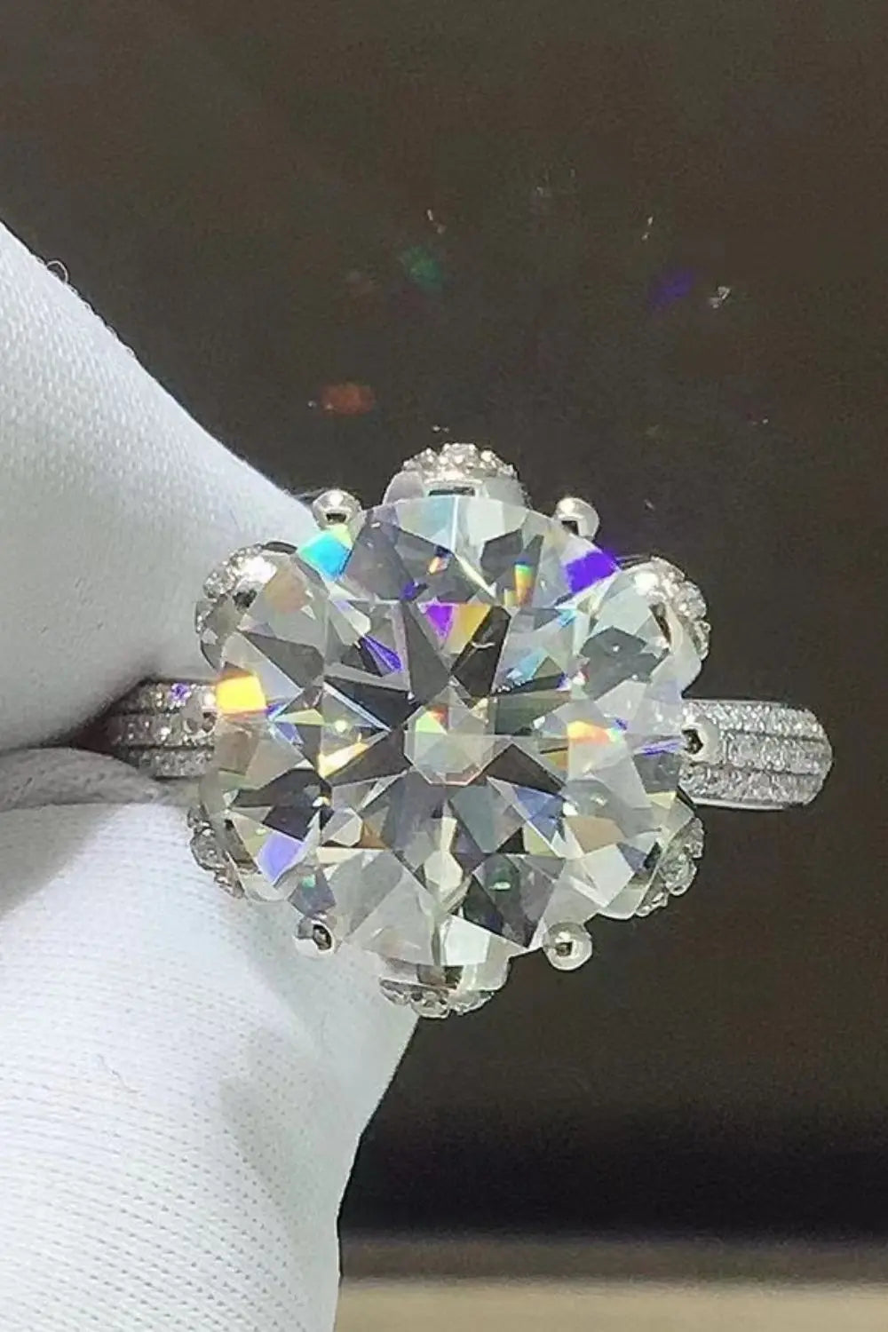 Lovcia 5 Carat Moissanite Side Stone Ring-Rings-Silver-5-Silver