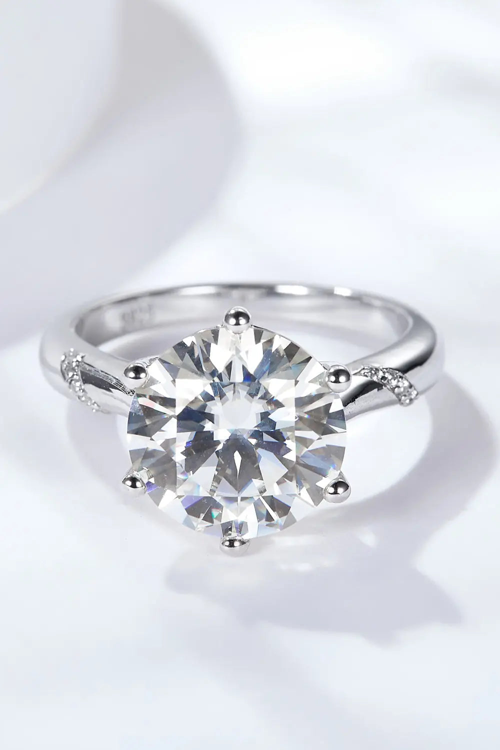 Lovcia 5 Carat Moissanite Solitaire Ring-Rings-Silver-6-Silver