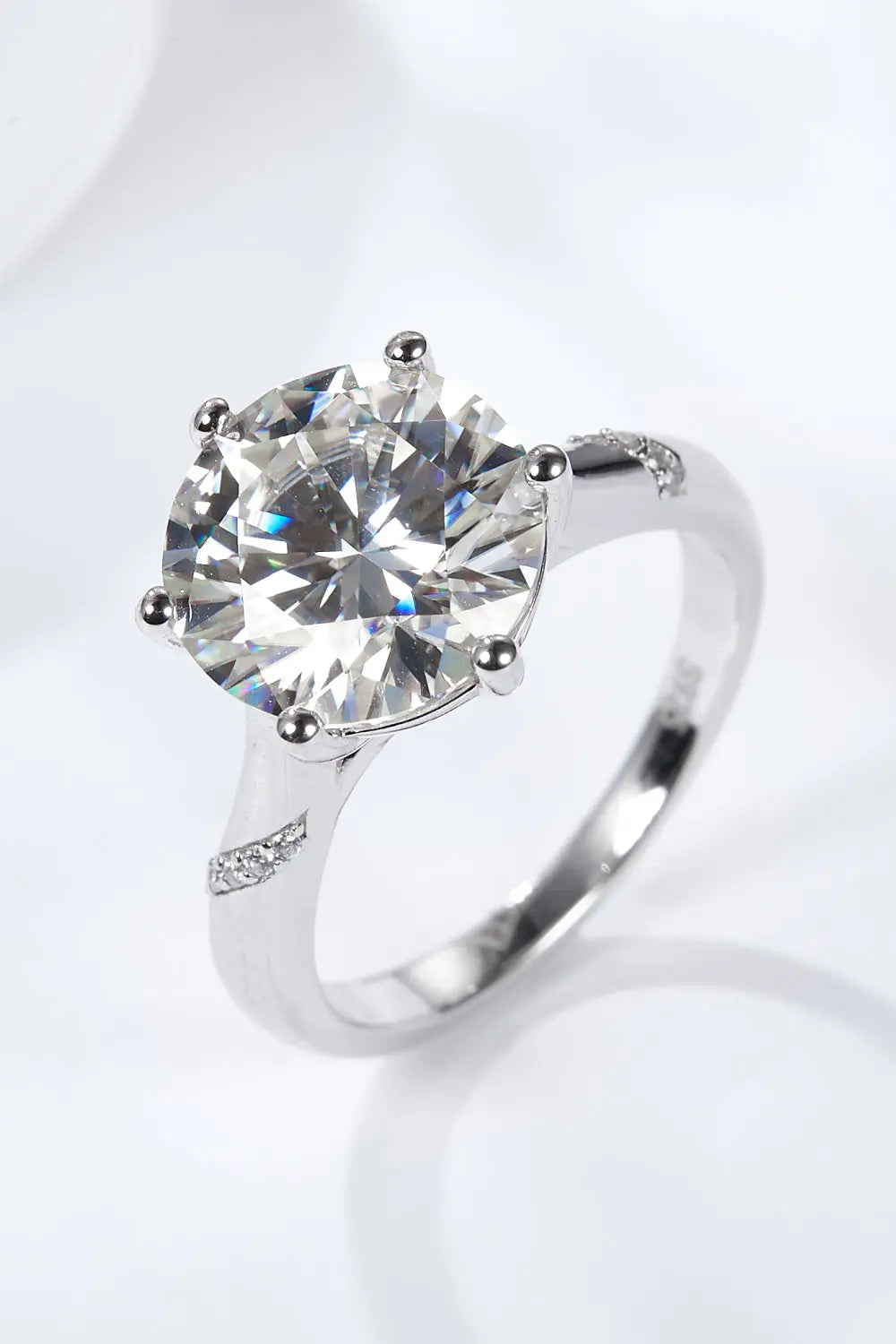 Lovcia 5 Carat Moissanite Solitaire Ring-Rings-Silver-6-Silver