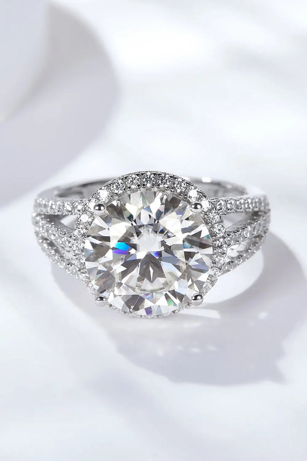 Lovcia 5 Carat Moissanite Split Shank Ring-Rings-Silver-6-Silver