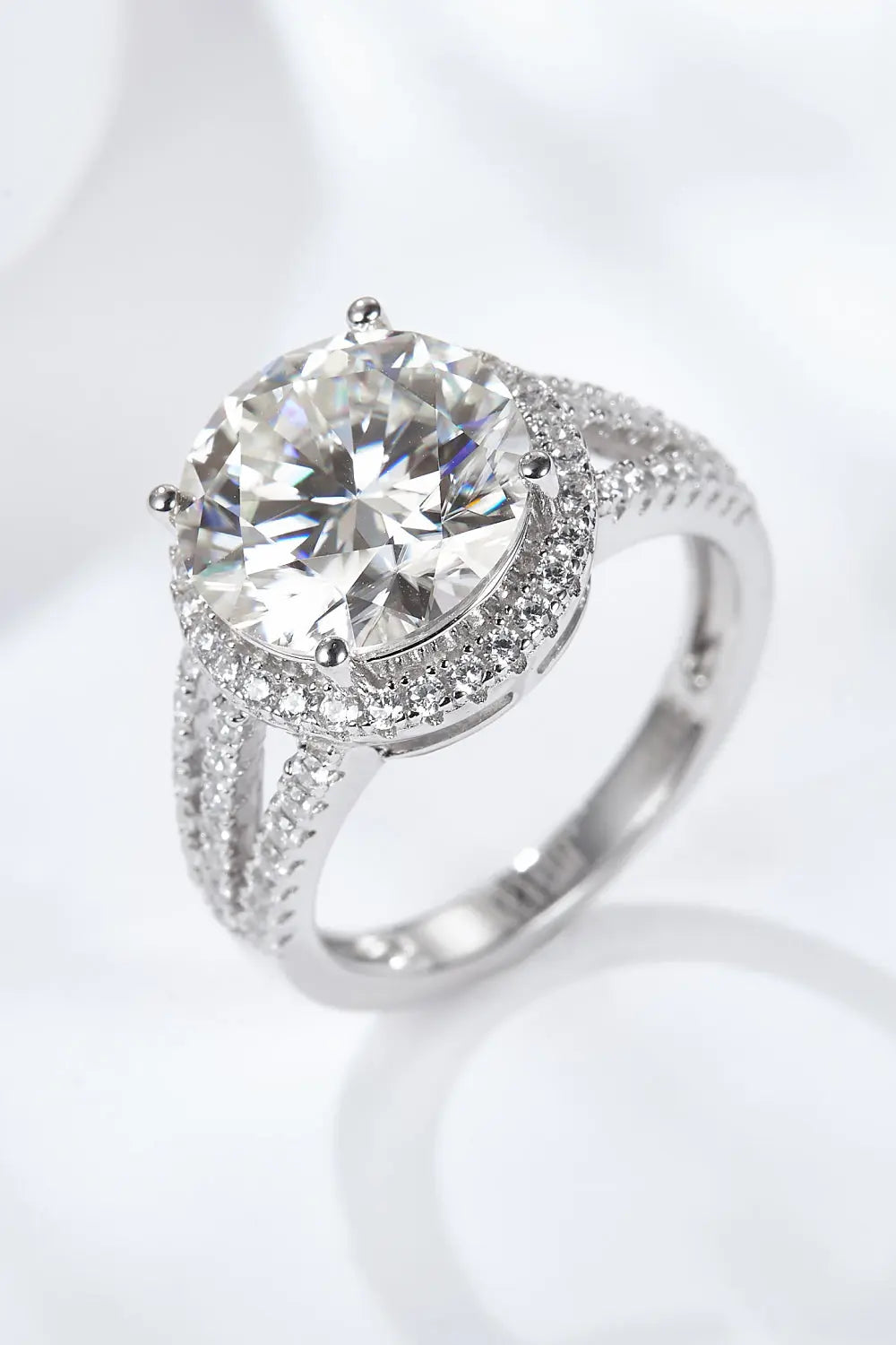 Lovcia 5 Carat Moissanite Split Shank Ring-Rings-Silver-6-Silver