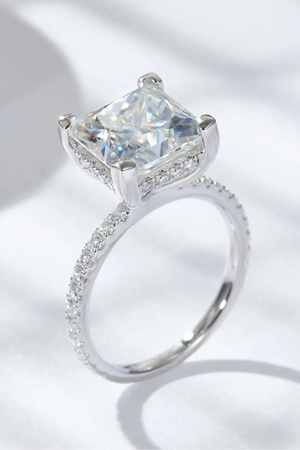 Lovcia 5.52 Carat Moissanite Side Stone Ring-Rings-Silver-5-Silver