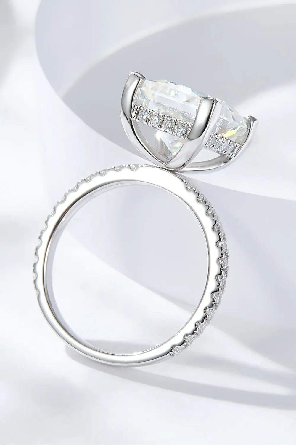 Lovcia 5.52 Carat Moissanite Side Stone Ring-Rings-Silver-5-Silver
