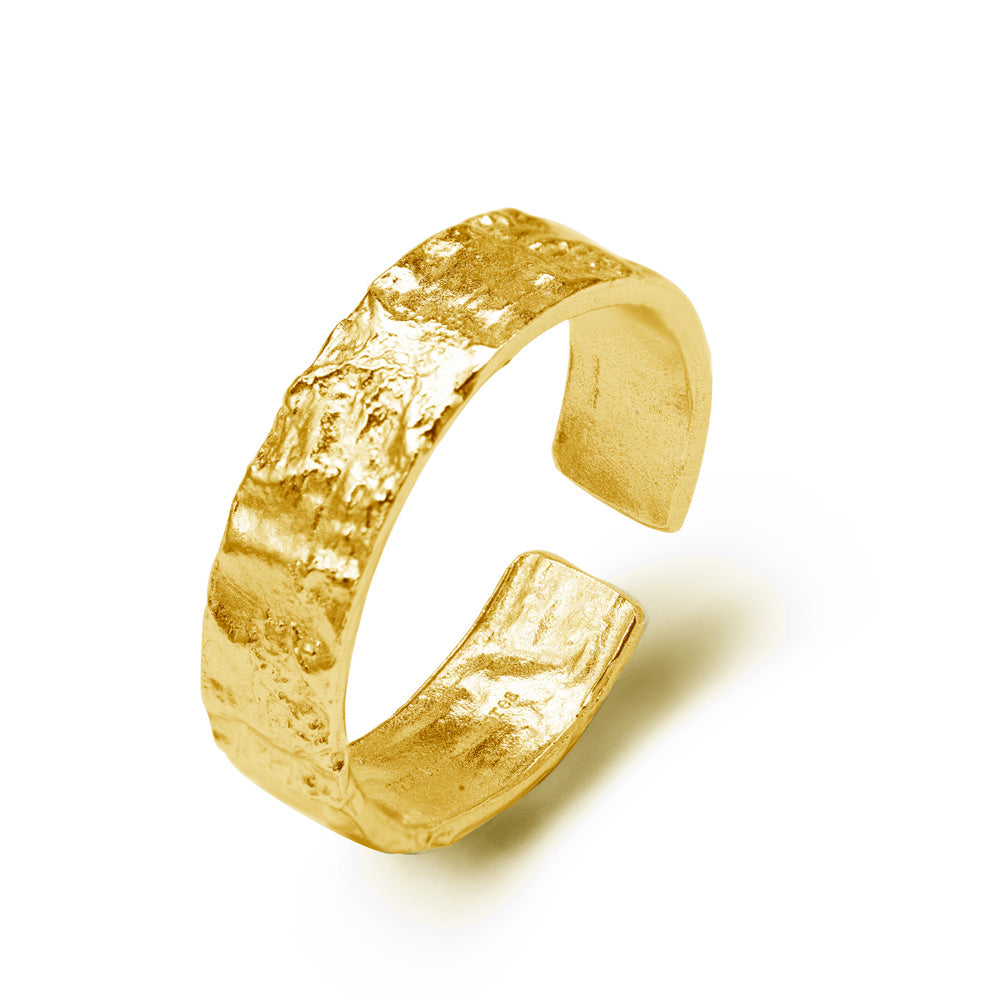 Lovcia 5mm Adjustable Ring 925 Sterling Silver Gold Tone-Rings-Yellow Gold-Yellow Gold