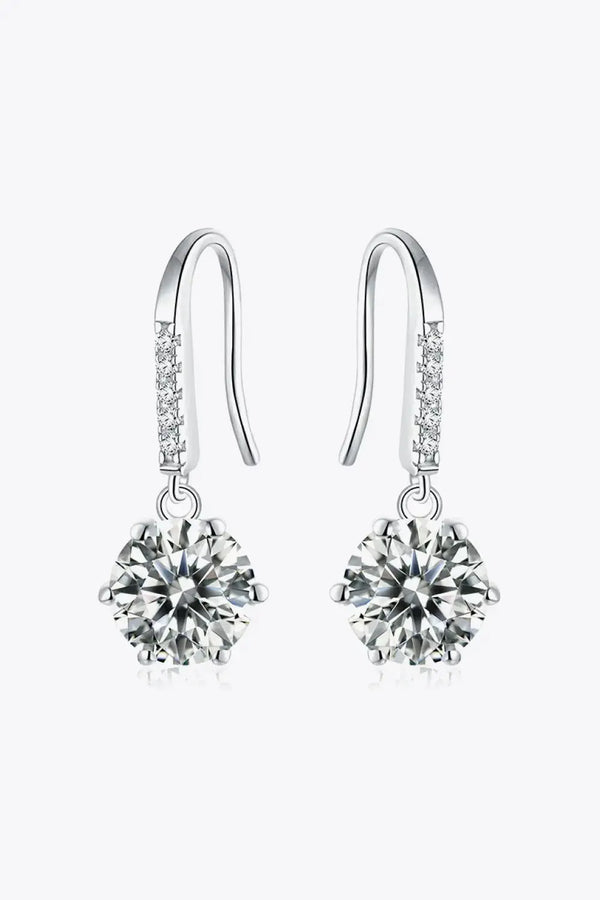 LOVCIA 6-Prong Moissanite Drop Earrings