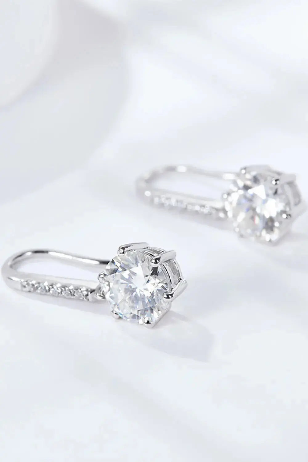 Lovcia 6-Prong Moissanite Drop Earrings-Earrings-Silver-One Size-Silver