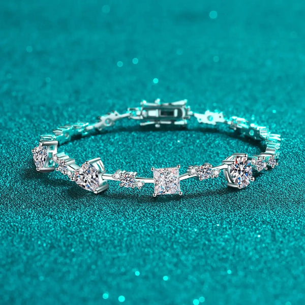 Lovcia 6.2 Carat Moissanite 925 Sterling Silver Bracelet-Bracelets-Silver-One Size-Silver