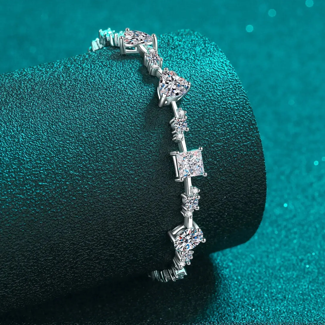 Lovcia 6.2 Carat Moissanite 925 Sterling Silver Bracelet-Bracelets-Silver-One Size-Silver