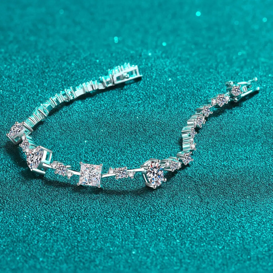 Lovcia 6.2 Carat Moissanite 925 Sterling Silver Bracelet-Bracelets-Silver-One Size-Silver