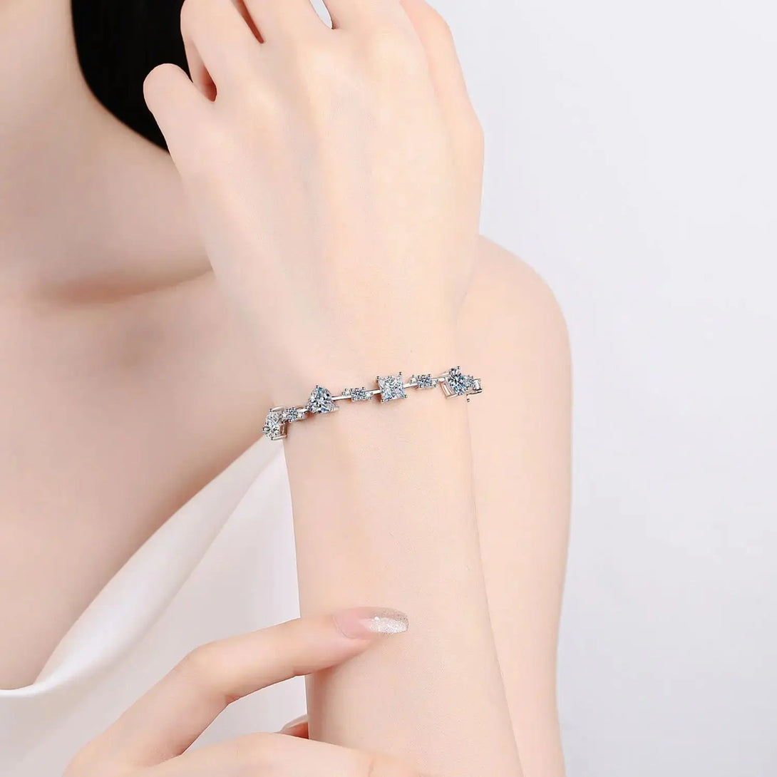 Lovcia 6.2 Carat Moissanite 925 Sterling Silver Bracelet-Bracelets-Silver-One Size-Silver
