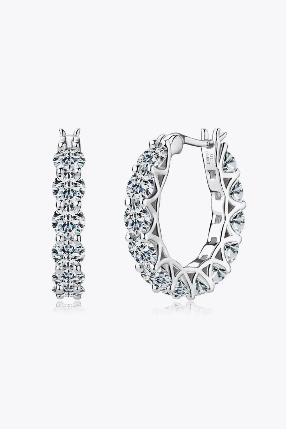 Lovcia 7.2 Carat Moissanite 925 Sterling Silver Earrings-Earrings-Silver-One Size-Silver
