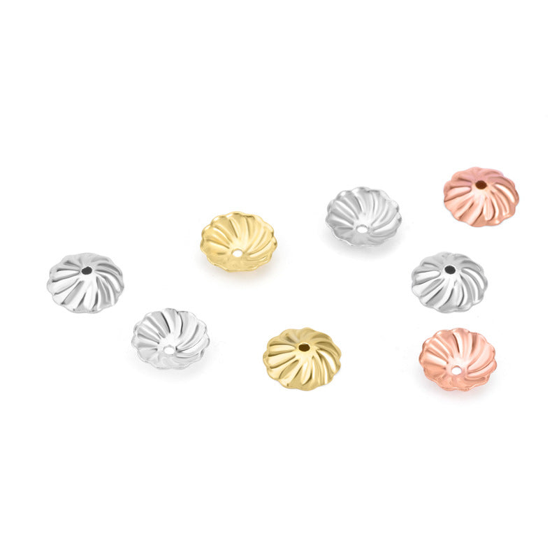 Lovcia 7.3mm Gold Tone 925 Sterling Bead Caps DIY Jewellery-Jewelry Making Kits-Rose Gold-Rose Gold