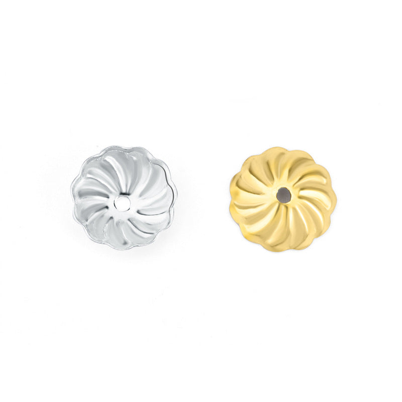 Lovcia 7.3mm Gold Tone 925 Sterling Bead Caps DIY Jewellery-Jewelry Making Kits-Rose Gold-Rose Gold