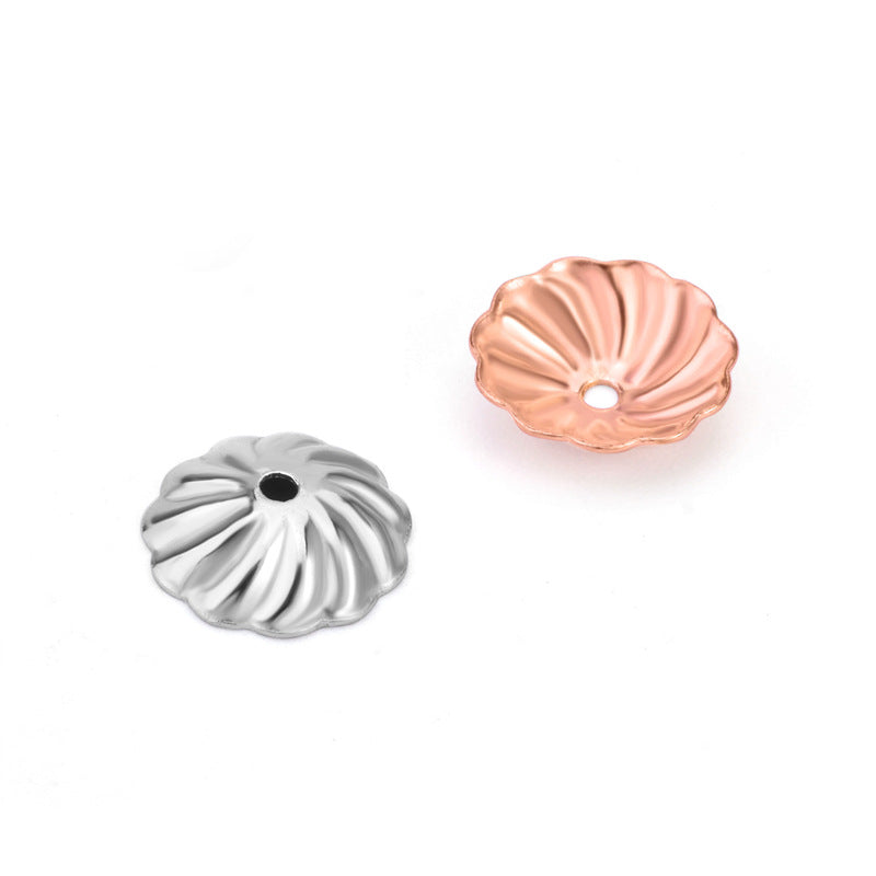 Lovcia 7.3mm Gold Tone 925 Sterling Bead Caps DIY Jewellery-Jewelry Making Kits-Rose Gold-Rose Gold