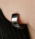 Lovcia 7.5mm Geometry Hoop Earrings 925 Silver Black-Earrings-Black Gold-