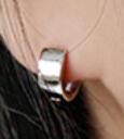 Lovcia 7.5mm Geometry Hoop Earrings 925 Silver Black-Earrings-Rhodium-
