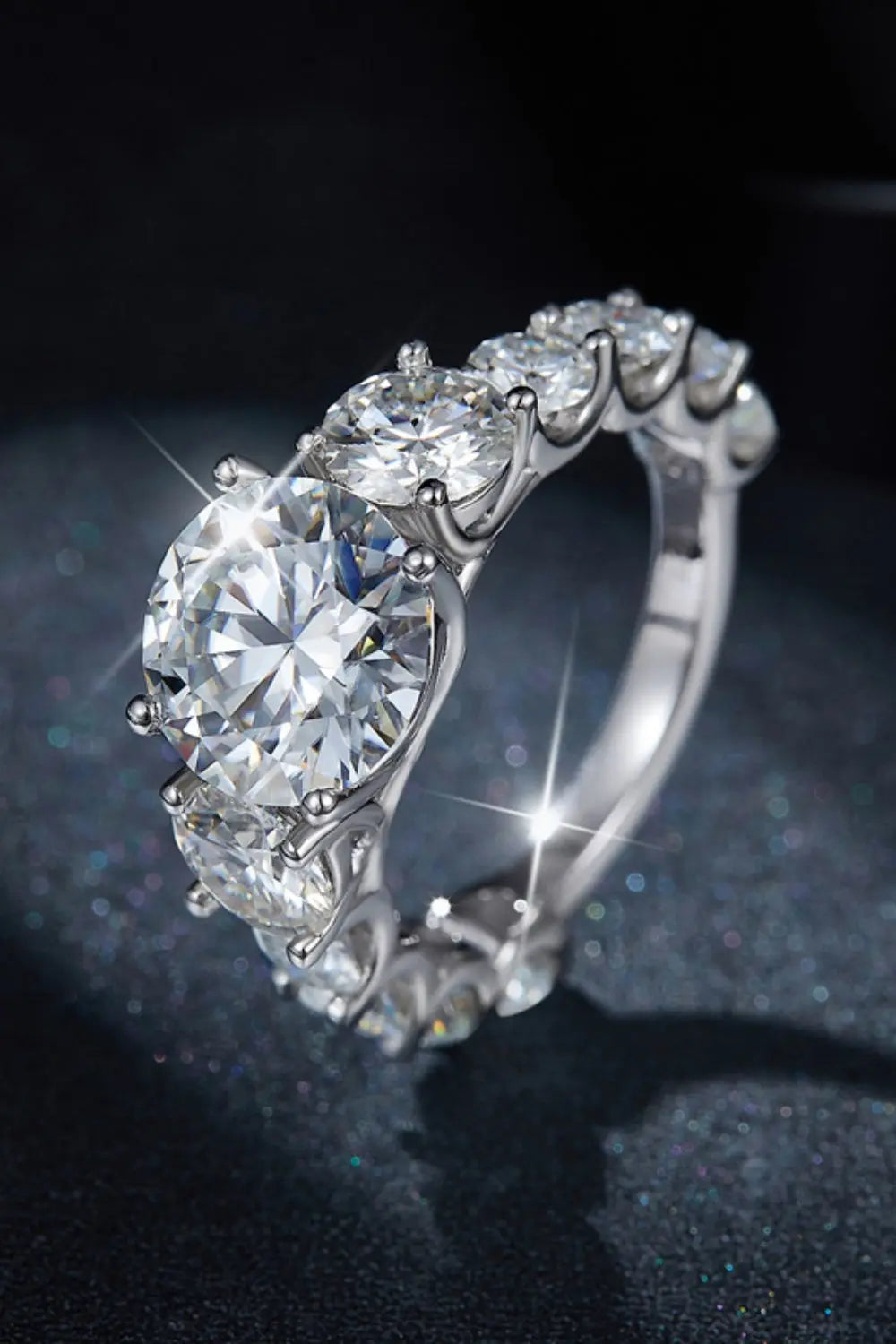 Lovcia 8 Carat Moissanite 925 Sterling Silver Ring-Rings-Silver-5-Silver