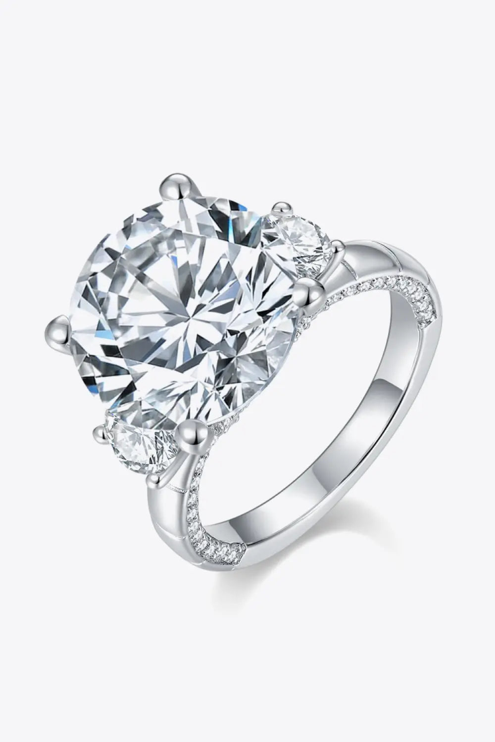Lovcia 8.6 Carat Moissanite Platinum-Plated Ring-Rings-Silver-5-Silver