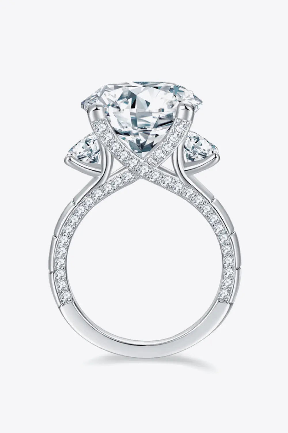 Lovcia 8.6 Carat Moissanite Platinum-Plated Ring-Rings-Silver-5-Silver